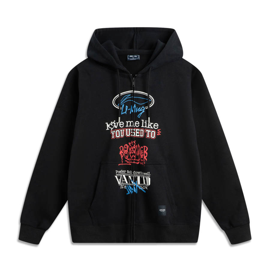 Li-Ning Li Ning Sweatshirts Men's Black Hooded Non Detachable Moderate Cardigan