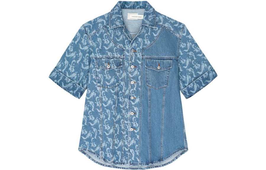 Feng Chen Wang Feng Chen Wang Shirts Men's Blue Pointed Collar Thin Other