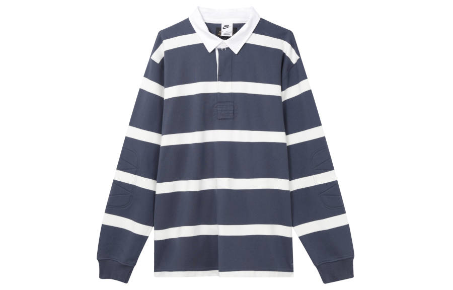 Nike Nike Men's Life Striped Heavyweight Rugby Shirt 'Thunder Blue'