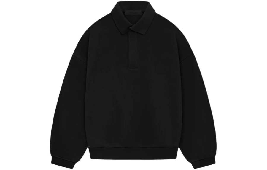 Fear Of God Essentials SS24 Drop2 Longsleeve Polo Shirt Men's Jet Black/Jet Black