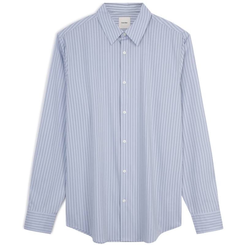 CALVIN KLEIN Shirt Men's Blue Base Stripes