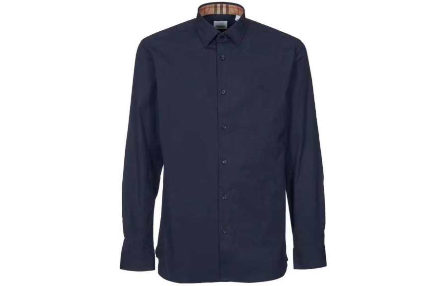 Burberry Equestrian Knight Logo Embroidered Buttoned Shirt