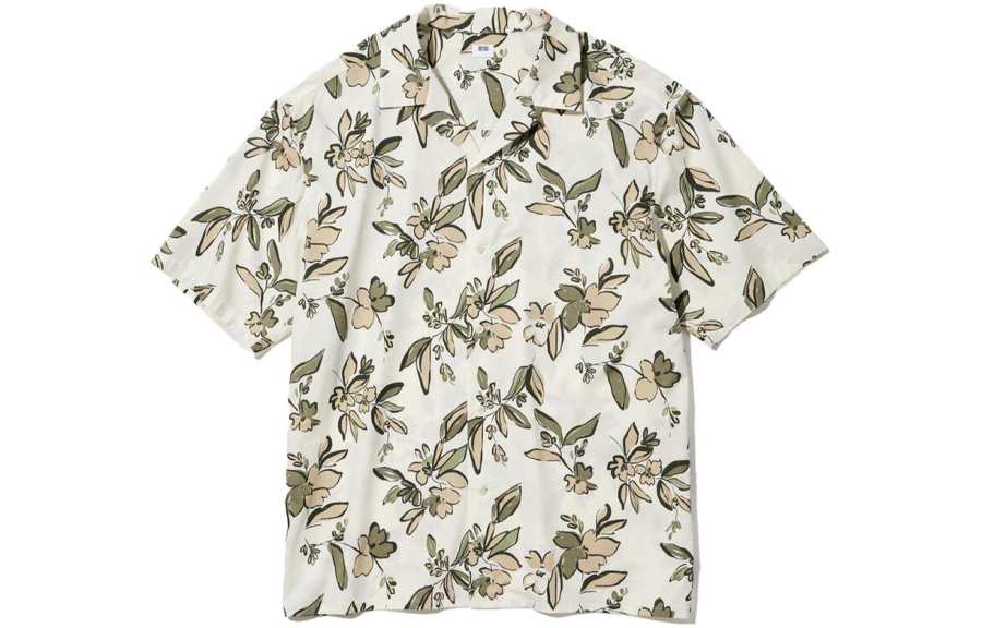 UNIQLO Shirts Men's Ivory Cuban Collar Moderate Other