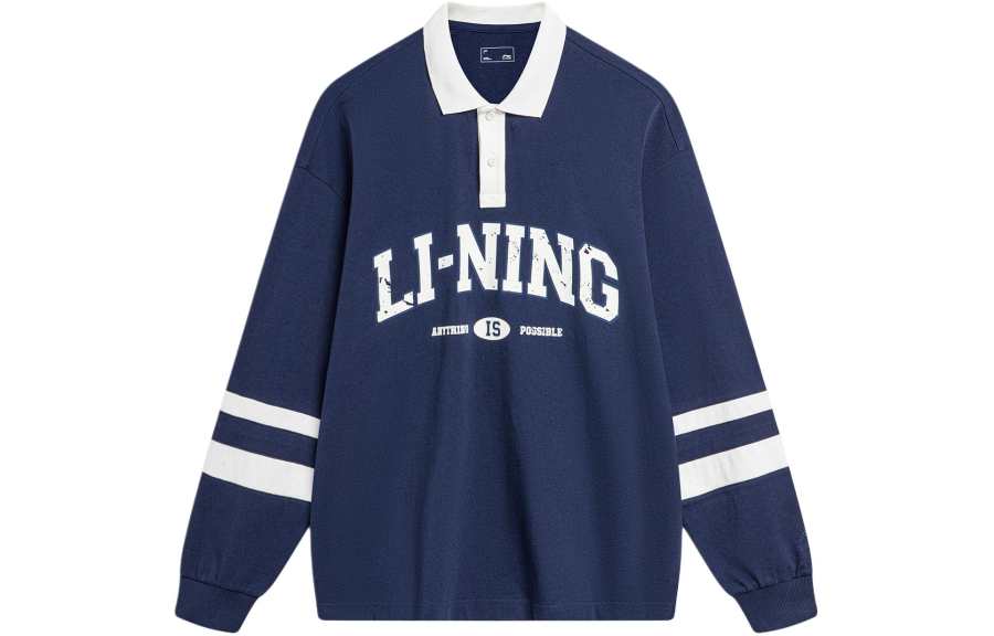 Li-Ning Li Ning Sports Fashion Collection Polo Shirt Unisex Dark Ship Blue