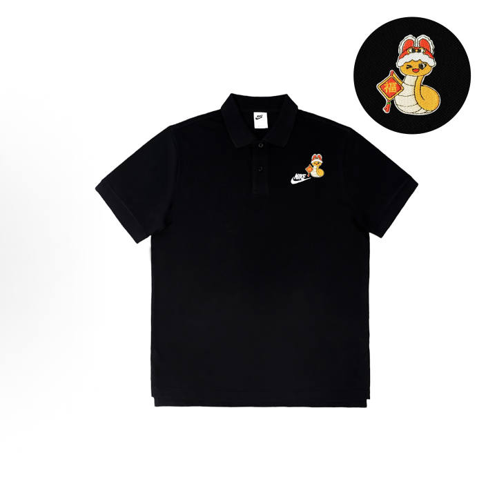 Nike Nike Polo Shirts Unisex Black Polo Collar Moderate Straight Fit