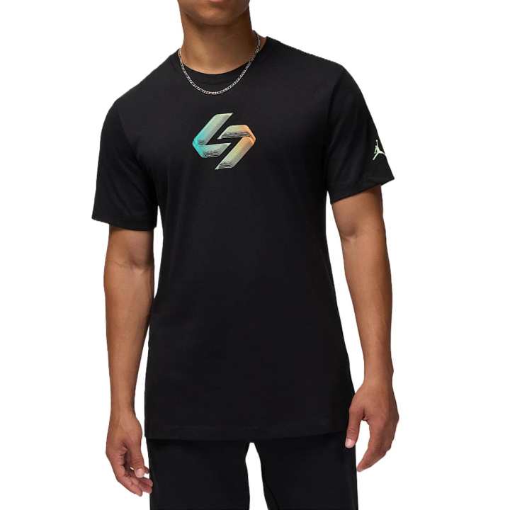 Jordan Jordan T Shirts Men's Black Crew Neck Moderate Straight Fit