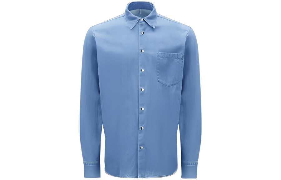 Moncler Moncler Shirts Men's Light Blue Pointed Collar Moderate Other