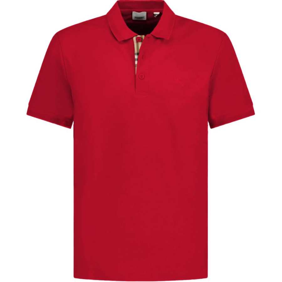 Burberry Men's Logo Short-sleeved Polo Shirt Red