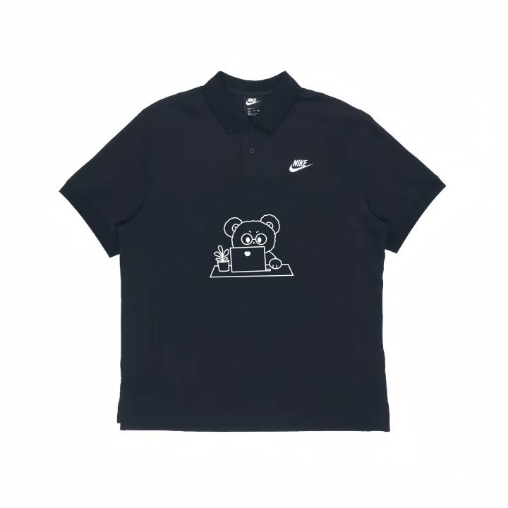 Nike Nike Polo Shirts Unisex Black Polo Collar Moderate Straight Fit