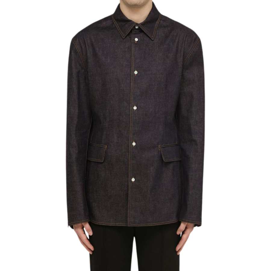 PRADA PRADA Shirts Men's Brown Lapel Moderate Other