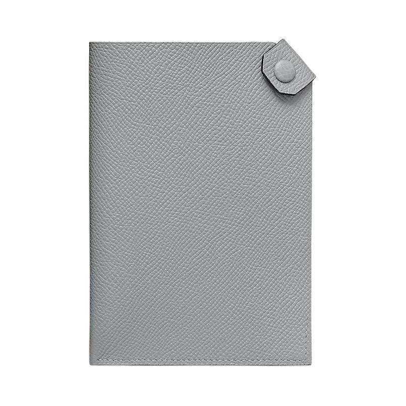 HERMES Tarmac Epsom Calfskin Passport Holder Men's Gray