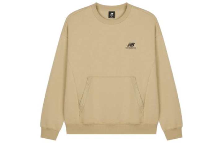 New Balance New Balance Casual Crew Neck Pullover Fleece Lined Long Sleeved Sweatshirt Men's Yellow