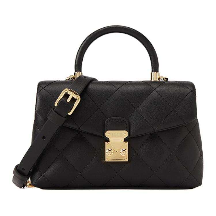 ELLE Split Cow Leather Shoulder Bag, Crossbody Bag, Handbag Women's Black/Pink/White