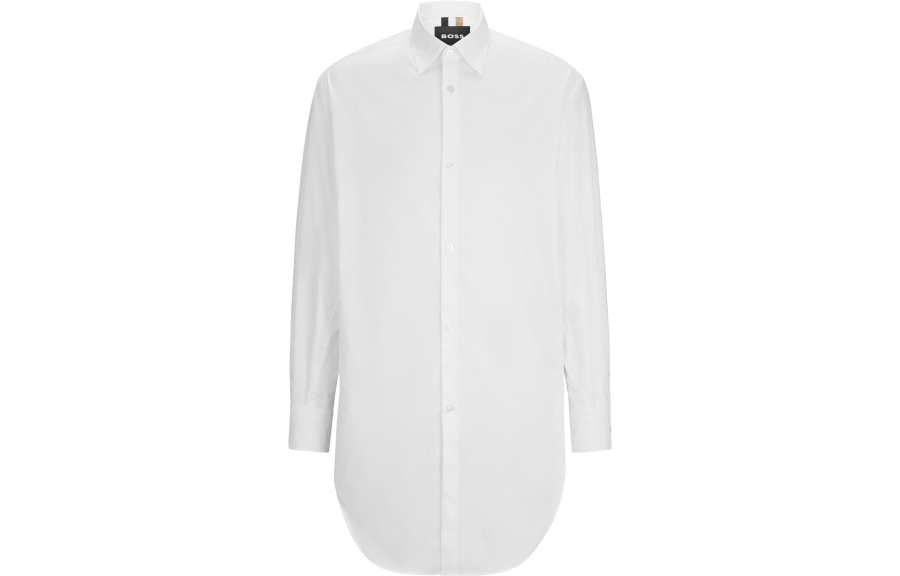 HUGO BOSS Shirts Men's White Lapel Moderate Other