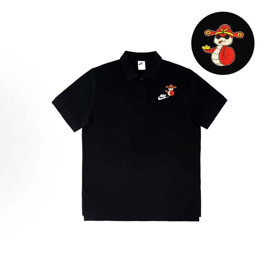 Nike Nike Polo Shirts Unisex Black Polo Collar Moderate Straight Fit