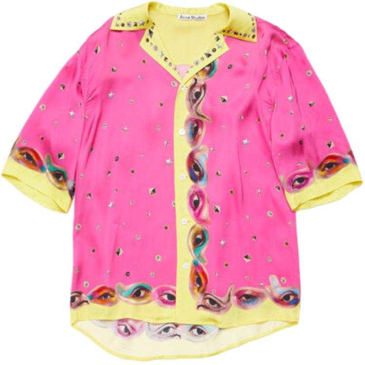 Acne Studios Acne Studios Graphic-print Satin Shirt