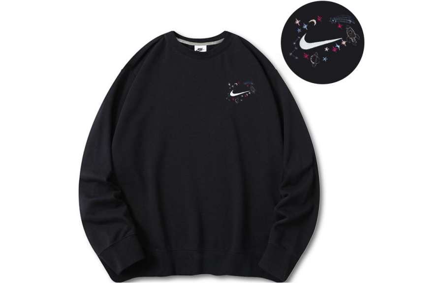 Nike Nike Small Logo Creative Embroidery Fleece Lined Thermal Long Sleeved Sweatshirt Unisex