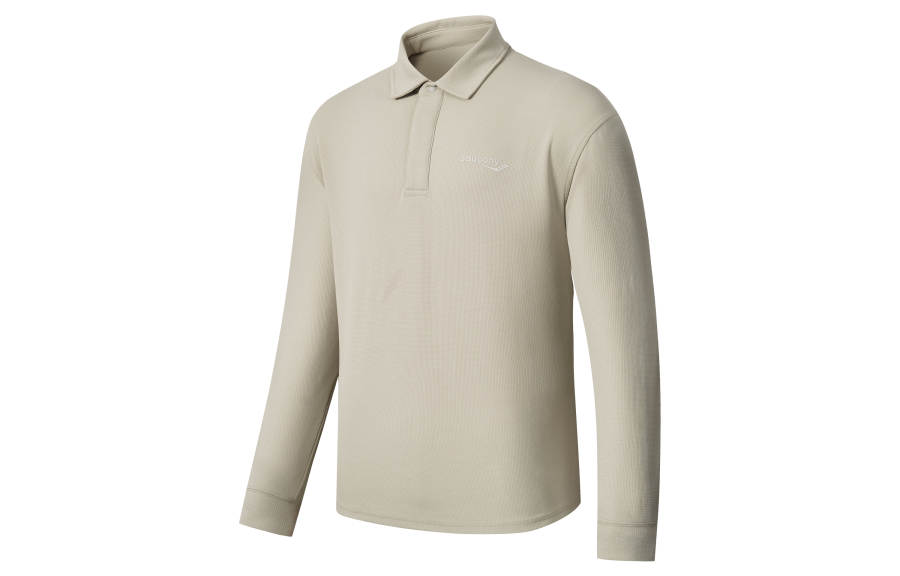 Saucony Polo Shirt Men's Light Heather Green Khaki