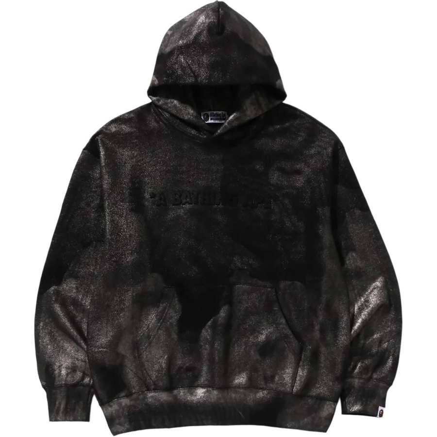 A BATHING APE Bape Coatted Emboss Logo Relaxed Fit Pullover Hoodie