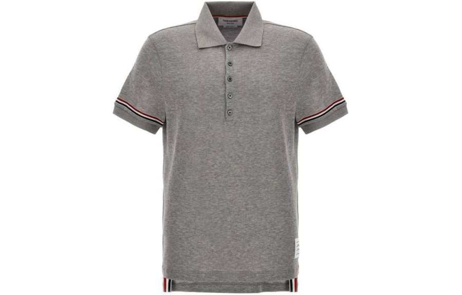 THOM BROWNE THOM BROWNE Rwb Striped Short Sleeved Polo Shirt