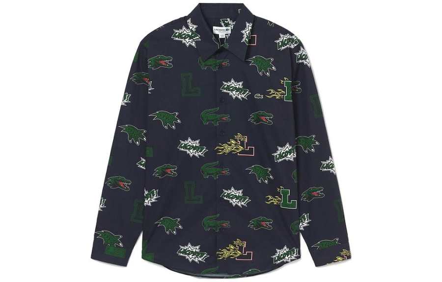 LACOSTE LACOSTE Holiday Shirts Men's Multicolor Pointed Collar Moderate Other