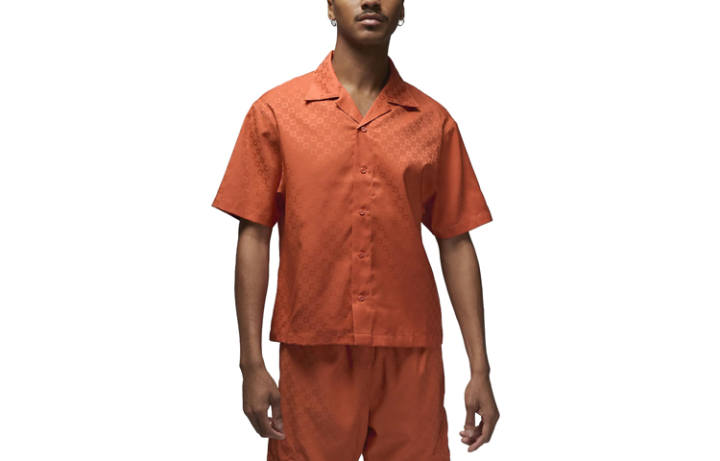 Jordan Jordan Shirts Men's Orange Cuban Collar Moderate Shirt