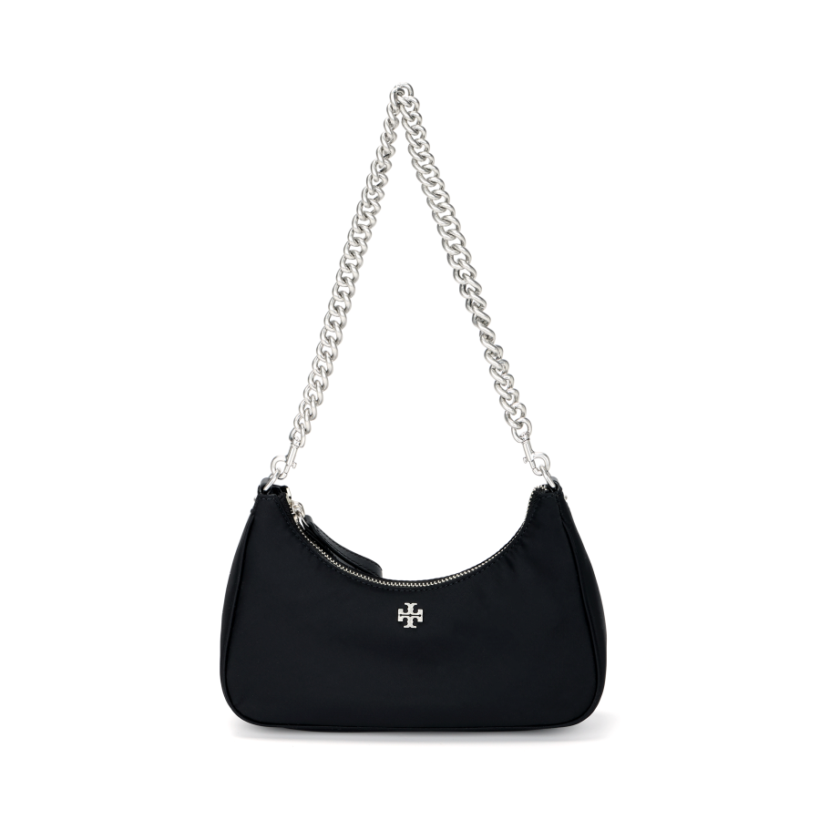 TORY BURCH 151 MERCER Zip Closure Nylon Crossbody Bag, Shoulder Bag Small Women's Black