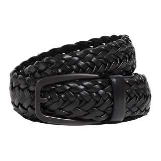 Ermenegildo Zegna Sheepskin Leather Belts Men's Black Width 3.2cm