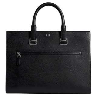 Dunhill Full Grain Calfskin Leather Portable Briefcase Men's Black