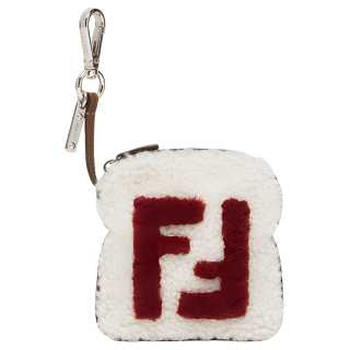 FENDI Shearling Leather Charms Men's White