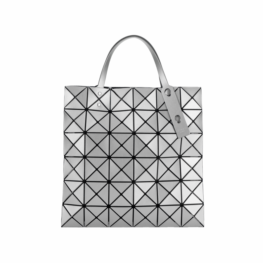 ISSEY MIYAKE Polyvinyl Chloride Resin Tote Bag, Shopping Bag, Handbag Women's Light Gray & Silver