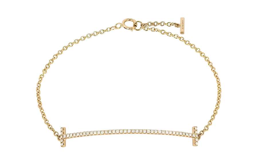 Tiffany & CO. 18K yellow gold T-smile diamond bracelet