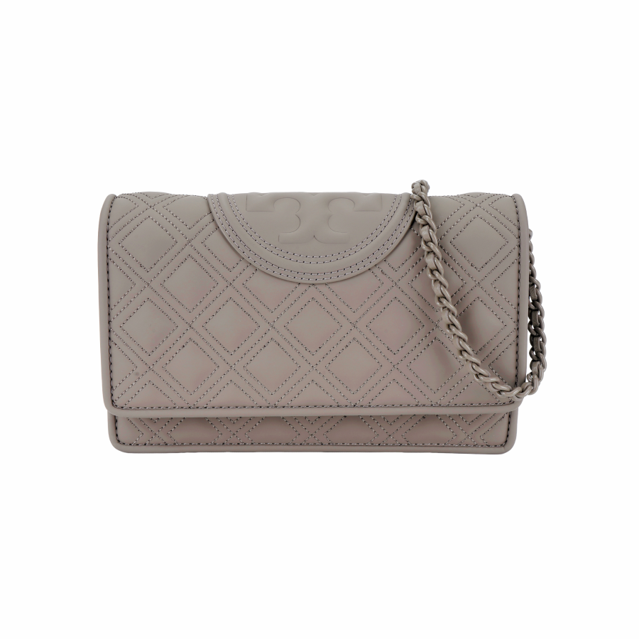 TORY BURCH Fleming Polyurethane Crossbody Bags Women's Gray