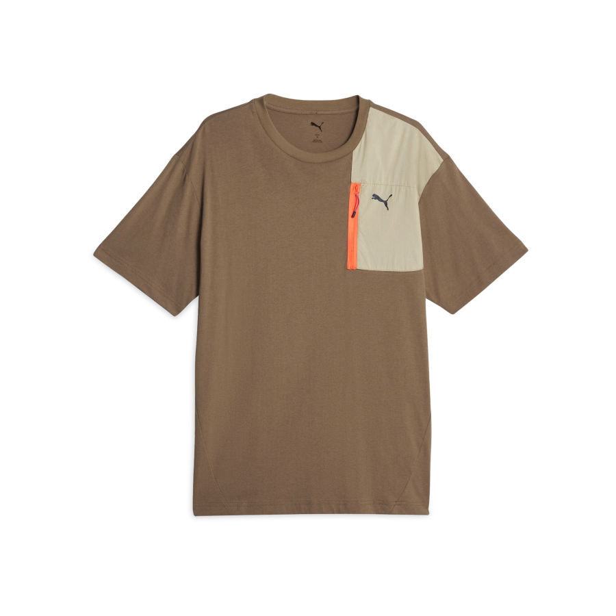 PUMA PUMA Basic OPEN ROAD T Shirt Men's Chocolate Beans 93