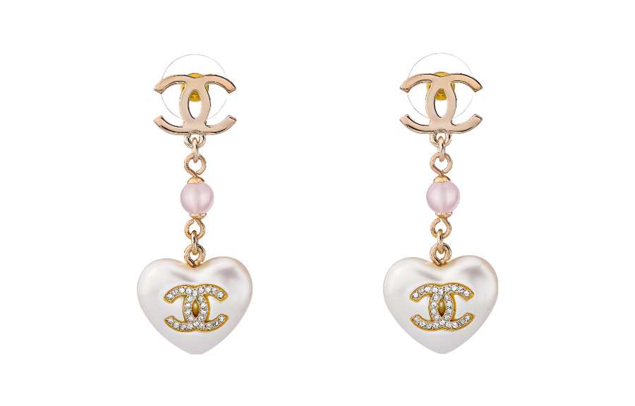 CHANEL Golden CC Earrings Women's Gold