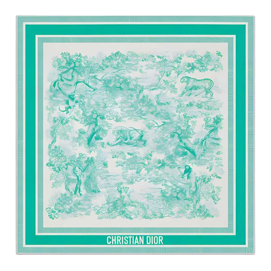 DIOR Silk Twill Scarves Women's Green
