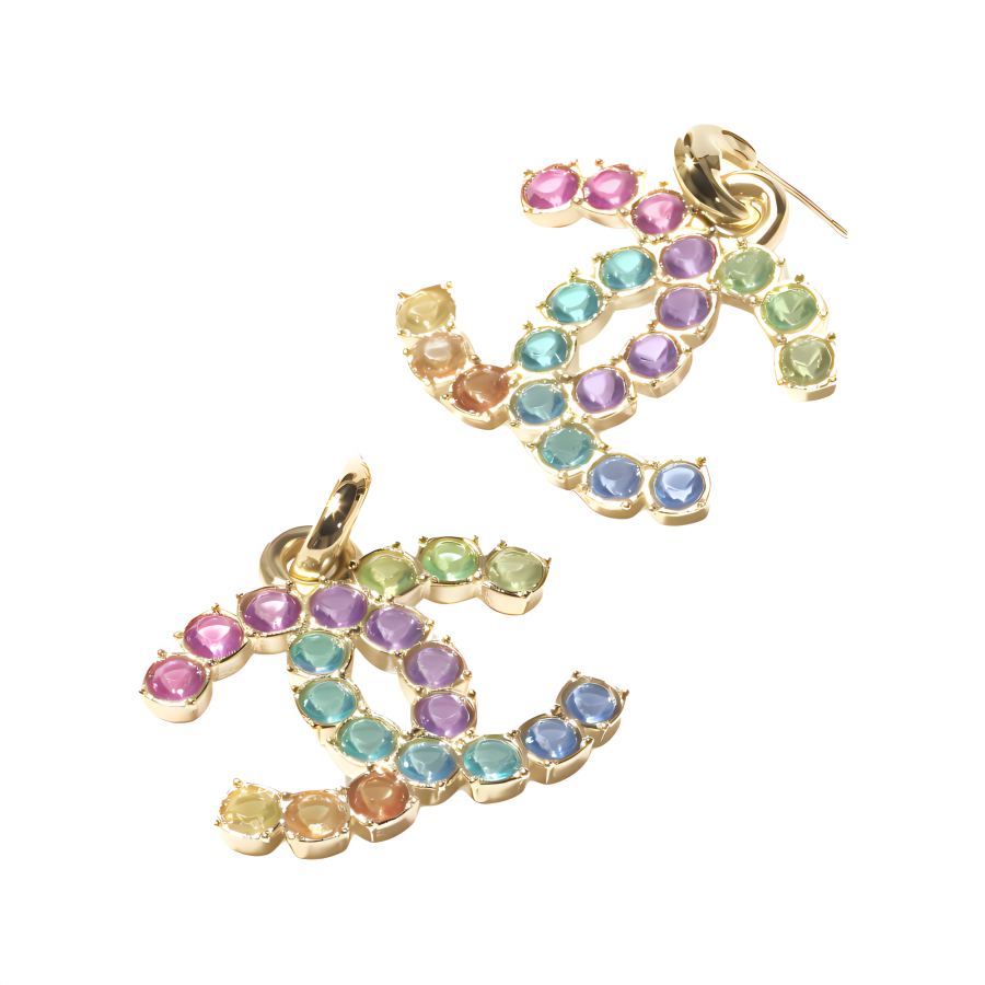 CHANEL Metal, Brass Earrings Women's Gold