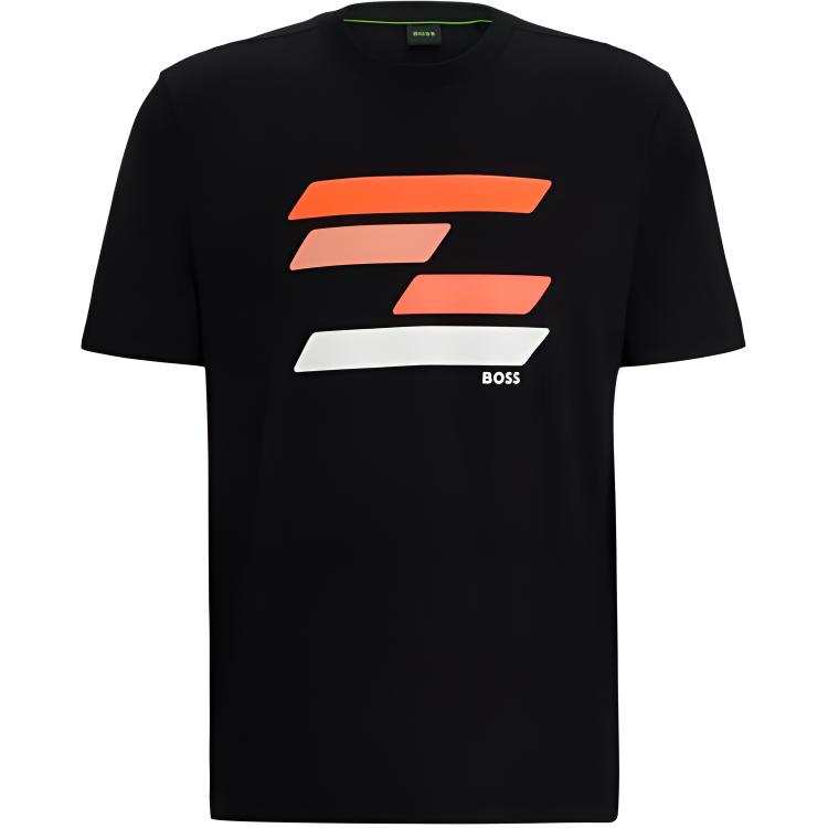 HUGO BOSS Boss Textured print Cotton T shirt