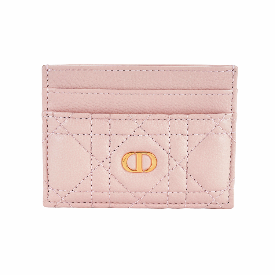 DIOR Caro Soft Cow Leather Card Holder Card Holder Women's Rouge Pink