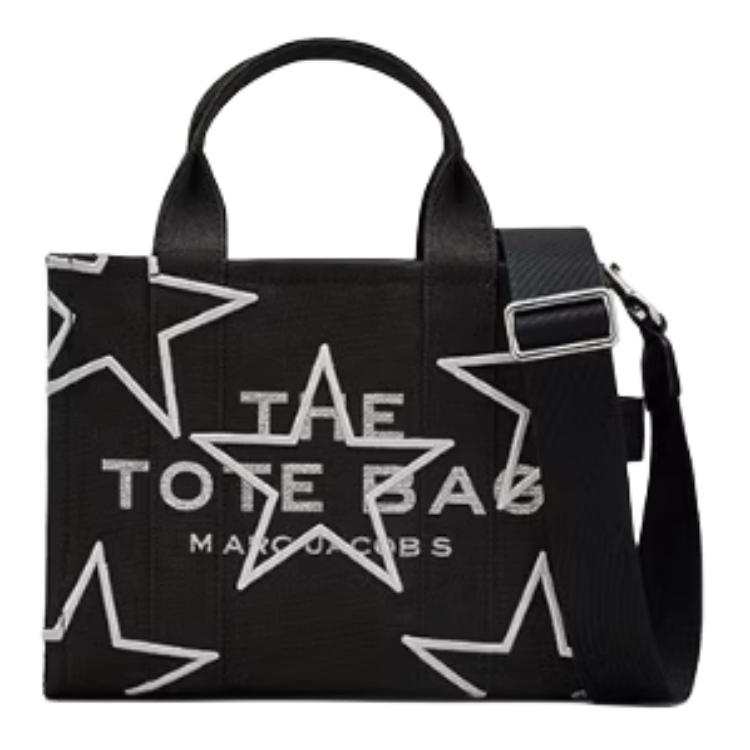 MARC JACOBS Fabric Tote Bag, Shopping Bag, Shoulder Bag, Crossbody Bag, Handbag Small Women's Black