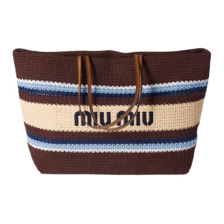 MIU MIU Cotton Tote Bag, Shopping Bag, Handbag, Shoulder Bag Women's Multicolor