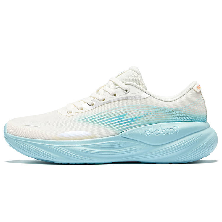 Erke Fabric Cushioning Breathable Rebound Low top City Commuting Running Shoes Men's Microcrystal White Lake Blue