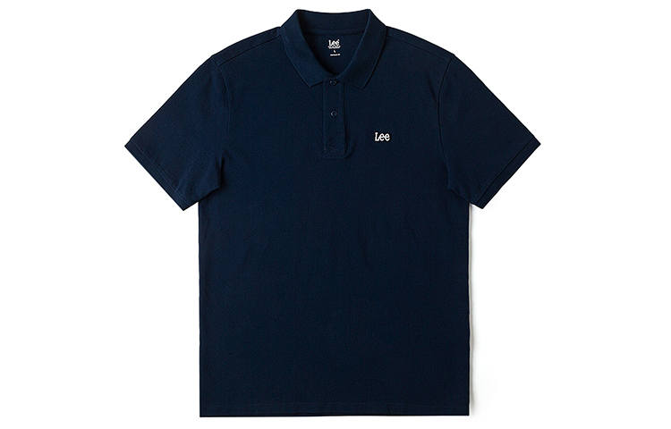 Lee Polo Shirts Men's Navy Blue Polo Collar Moderate Straight Fit