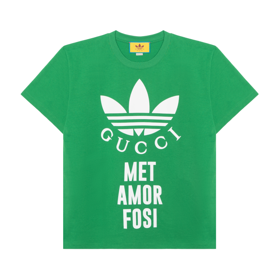 GUCCI x Adidas Originals Adidas X Gucci Collaboration Collection T Shirt Men's Green