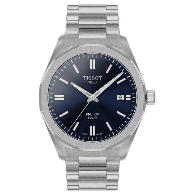 TISSOT Spotlight Collection PRC 100 Solar Quartz Movement Men's Watches Watch 39mm Blue Dial
