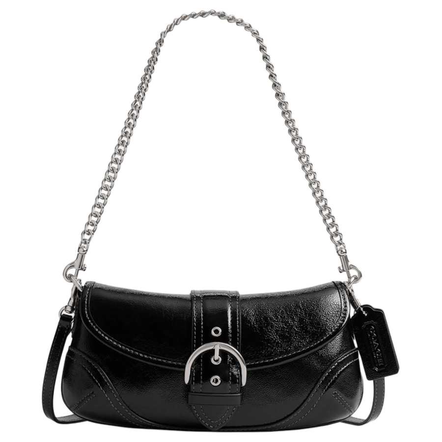 COACH COACH Soho Patent Leather Shoulder Bag Medium Women's Black