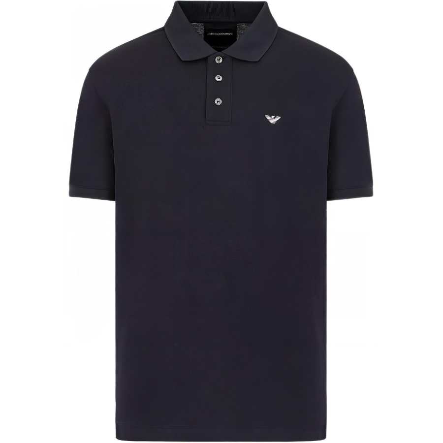 EMPORIO ARMANI Mercerised Piqué Polo Shirt With Micro Eagle