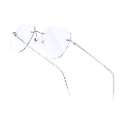 PULAIS Plate, Titanium Square Blue Light Blocking Glasses Unisex