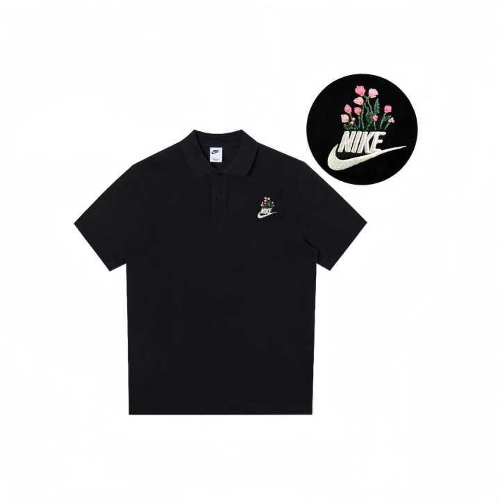 Nike Nike Polo Shirts Unisex Black Polo Collar Moderate Straight Fit