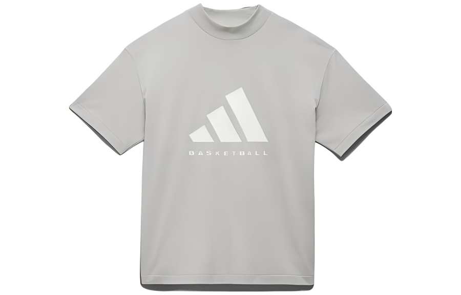 Adidas Adidas BASKETBALL T Shirt International Version Unisex Light Gray